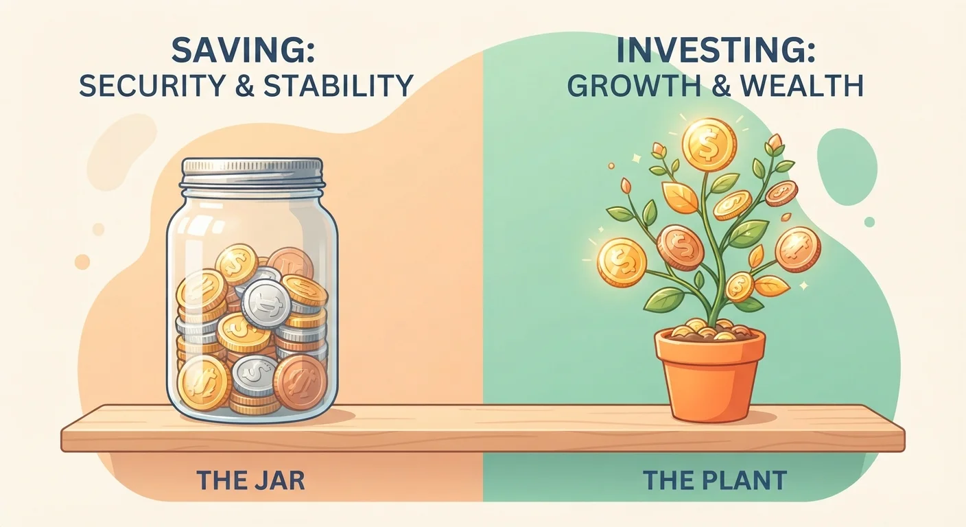 The Difference Between Saving and Investing (And Why It Matters at Every Income Level)
